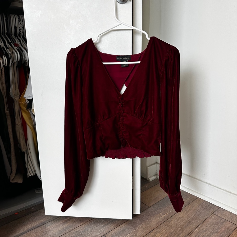 NEVER WORN. Elegant Burgundy Blouse